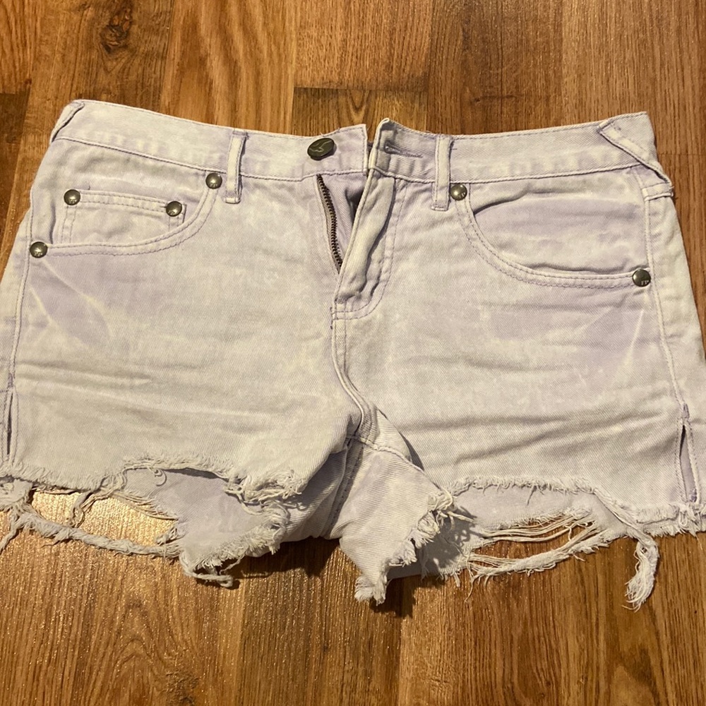 Free People Denim Shorts, Light Purple, Size 26